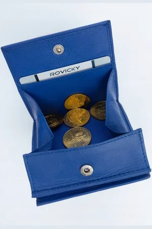 ROVICKY Kompaktowa Skórzana mała portmonetka od