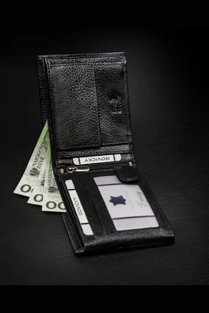ROVICKY Zgrabny męski skórzany portfel z RFID od