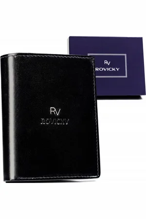 ROVICKY Duży Skórzany portfel męski system RFID