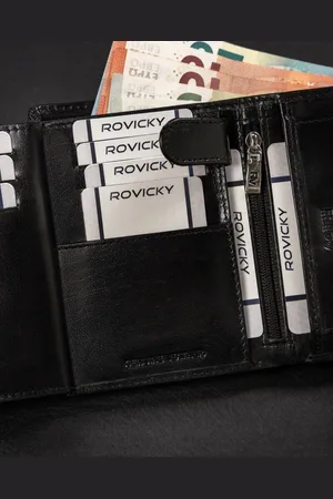 ROVICKY Duży Skórzany portfel męski system RFID