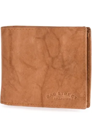 Bag Street Camelowy skórzany portfel męski lekki pojemny T41