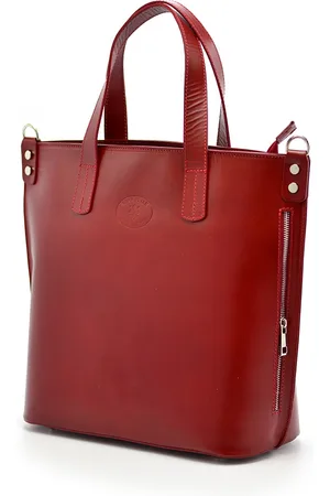 Vera Pelle Stylowa torebka skórzana shopper na ramię