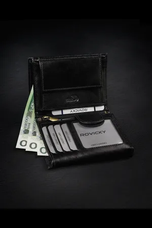 ROVICKY Skórzany pionowy duży portfel z RFID od