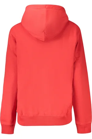 Tommy Hilfiger DAMSKA CZERWONA BLUZA Z ROZPINANYM SUWAKIEM