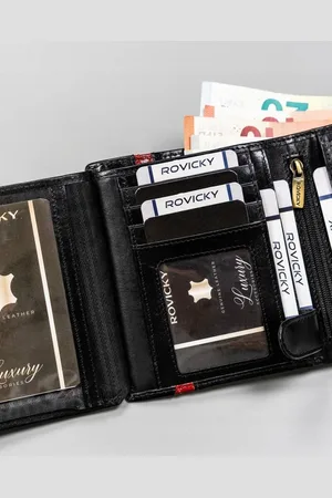 ROVICKY Elegancki skórzany portfel z przegrodami