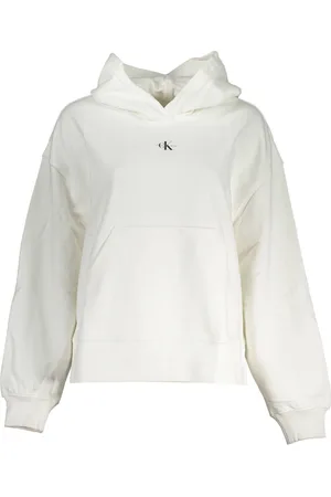 Calvin Klein BLUZA DAMSKA BEZ ZAMKA BIAŁA