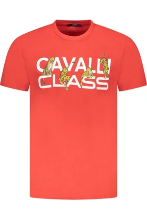 Roberto Cavalli KOSZULKA Z KRÓTKIM RĘKAWEM MĘSKA CZERWONA