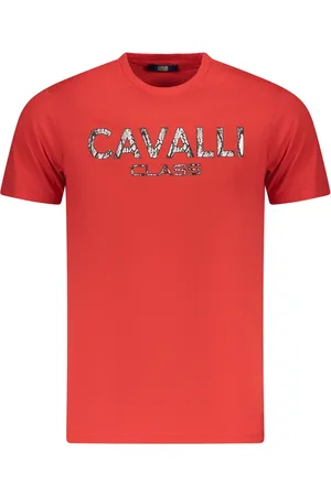Roberto Cavalli KOSZULKA Z KRÓTKIM RĘKAWEM MĘSKA CZERWONA