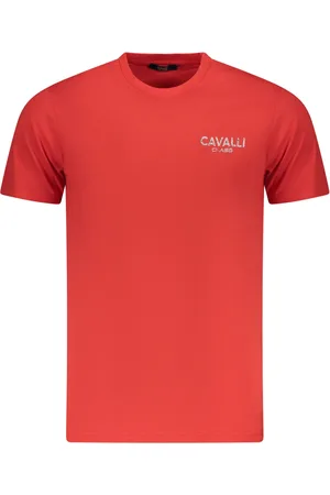 Roberto Cavalli KOSZULKA Z KRÓTKIM RĘKAWEM MĘSKA CZERWONA