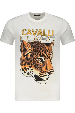 Roberto Cavalli KOSZULKA Z KRÓTKIM RĘKAWEM MĘSKA BIAŁA