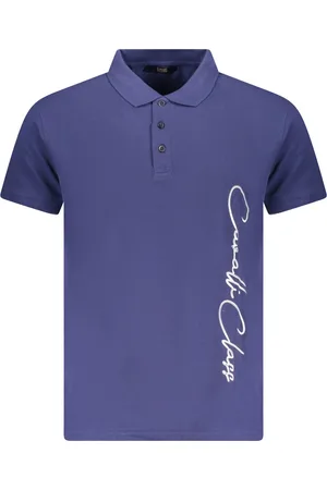 Roberto Cavalli POLO KRÓTKI RĘKAW MĘSKI NIEBIESKI