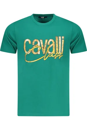 Roberto Cavalli KOSZULKA Z KRÓTKIM RĘKAWEM MĘSKA ZIELONA