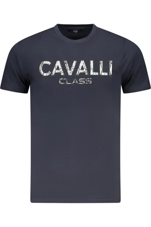 Roberto Cavalli KOSZULKA Z KRÓTKIM RĘKAWEM MĘSKA NIEBIESKA