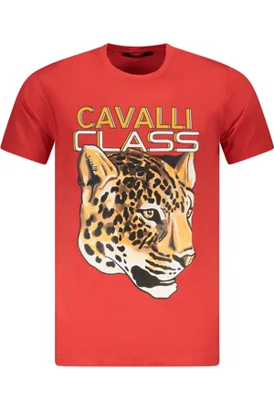 Roberto Cavalli KOSZULKA Z KRÓTKIM RĘKAWEM MĘSKA CZERWONA