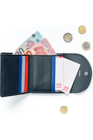 Dudu Skórzany portfel damski z blokadą RFID, damski portfel składany z tylną kieszenią na zamek błyskawiczny, mała portmonetka z 6 miejscami na karty i organizerem na gotówkę