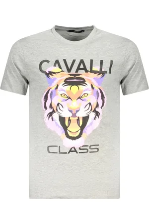 Roberto Cavalli KOSZULKA Z KRÓTKIM RĘKAWEM MĘSKA SZARA
