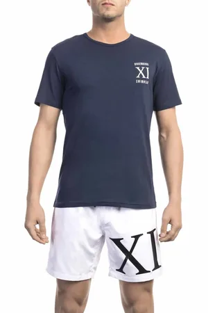 Bikkembergs NIEBIESKI T-SHIRT MĘSKI Z KRÓTKIM RĘKAWEM