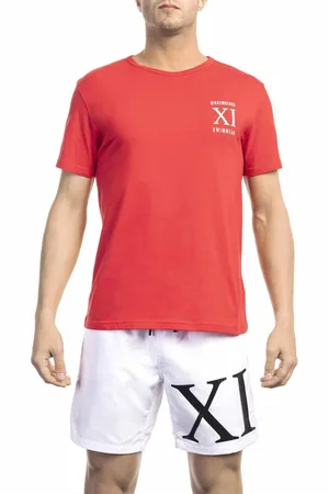 Bikkembergs NIEBIESKI T-SHIRT MĘSKI Z KRÓTKIM RĘKAWEM BIKKEMBERGS