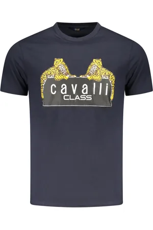 Roberto Cavalli KOSZULKA Z KRÓTKIM RĘKAWEM MĘSKA NIEBIESKA
