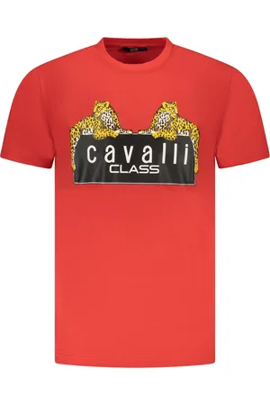 Roberto Cavalli KOSZULKA Z KRÓTKIM RĘKAWEM MĘSKA CZERWONA