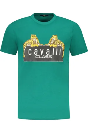 Roberto Cavalli KOSZULKA Z KRÓTKIM RĘKAWEM MĘSKA ZIELONA