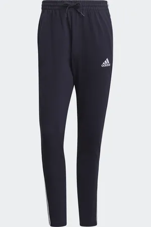 adidas Essentials Single Jersey Tapered Open Hem 3-Stripes Pants