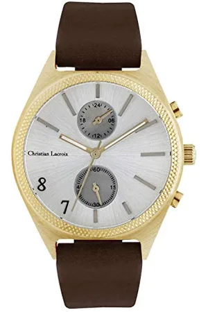 Christian Lacroix Męski zegarek na rękę z kwarcem, VD36, cyferblat 40 mm i pasek ze skóry, 3 ATM, , Pasek
