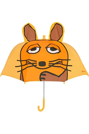 Playshoes Unisex Dzieci Parasol Kids Parasol Kids z Mechanizmem Przyjaznym Dzieciom, Żółty 3D Myszka