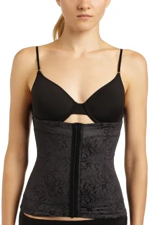 Maidenform Damska bielizna modelująca talię, wyszczuplająca brzuch z koronką, ultra mocny gorset kontrolny, , S