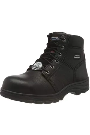 Skechers Workshire męskie buty do robót przemysłowych, Czarna skóra osadzona, 40 EU