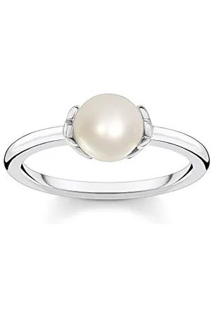 Thomas Sabo TR2298-167-14-54 Damski Pierścionek z Perłą , 54 cm, Biały/