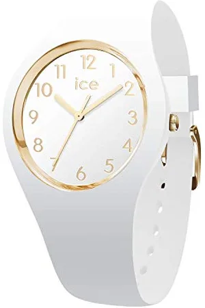 Ice-Watch ICE glam White Gold Numbers - Damski zegarek z silikonowym paskiem - 014759 (Small)