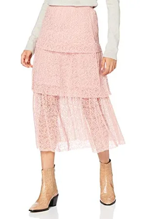 Miss Selfridge Petite Damska spódnica z koronką z różu, , 36 PL