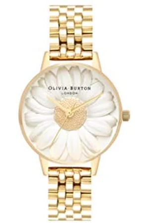 Olivia Burton Analogowy zegarek kwarcowy dla kobiet ze złotą bransoletką ze stali nierdzewnej - OB16FS100, , Bransoletka