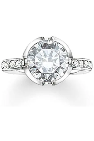 Thomas Sabo Damski Pierścionek Biżuteria 925 Cyrkonia Biała Rozmiar 52 (16,6) - TR2037-051-14-52