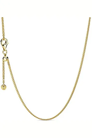 PANDORA Gliederhalskette in Gold mit 14 Karat vergoldete Metalllegierung Moments Collection, Länge 60cm