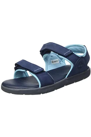 Timberland Unisex dziecięce sandały Nubble Leather 2 Strap (Junior), niebieski - - 39 eu