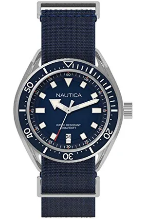 Nautica Męski analogowy zegarek kwarcowy z nylonową bransoletką NAPPRF001