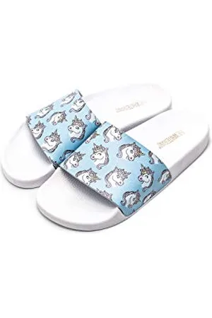 THE WHITE BRAND Unisex dziecięce jednorożce sandały z otwartymi palcami, - 47 EU