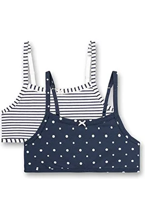 Sanetta Bustier dziewczęcy w dwupaku niebieski sportowy biustonosz, , 176 cm