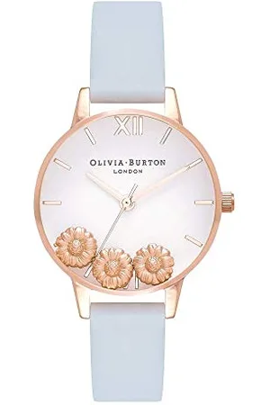 Olivia Burton Damski analogowy kwarcowy zegarek ze skórzanym paskiem OB16CH04