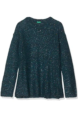Benetton Dziewczęca koszulka z długim rękawem, Niebieski (Petrolio 1e6), M