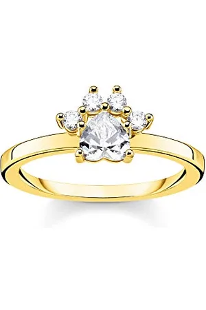 Thomas Sabo Pierścienie srebrne, pozłacane, cyrkonia, rozmiar pierścionka 50 TR2289-414-14-50