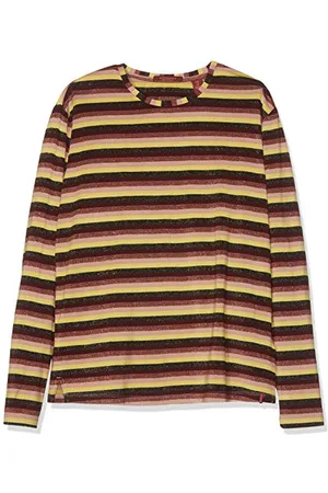 Scotch&Soda Dziewczęca koszulka z długim rękawem z przędzy Lurex barwionej w paski T-shirt