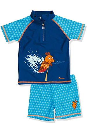 Playshoes Unisex dziecięcy zestaw kąpielowy z ochroną przed promieniowaniem UV dwuczęściowa koszula szorty kąpielowe stroje kąpielowe, , 7-9 Years