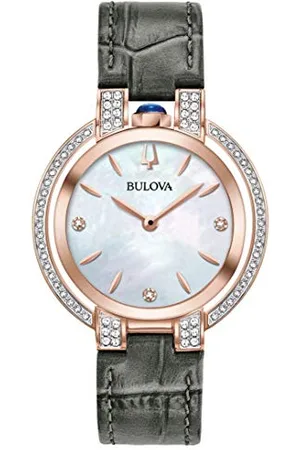 BULOVA Damski analogowy zegarek kwarcowy ze skórzanym paskiem 98R268