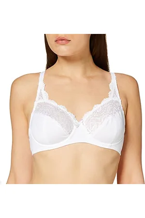 Playtex Damski biustonosz Soutien-Gorge Avec Armatures Flower Elegance Micro z fiszbinami, (Blanc 000), 100B