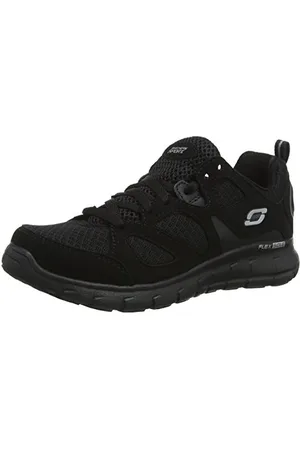 Skechers Buty sportowe chłopięce Vim-Turbo Ride, Czarne wykończenie z siatki syntetycznej, 33 EU