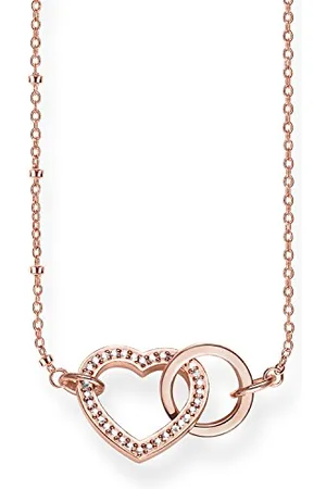 Thomas Sabo KE1731-416-14-L50v Naszyjnik Damski Łańcuszek z Zawieszką i Wisiorkiem, Pozłacany