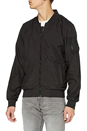 Build Your Brand Męska kurtka nylonowa bomberka kurtka, lekka męska kurtka bomberka dostępna w 2 kolorach, rozmiary S - XXL, , S